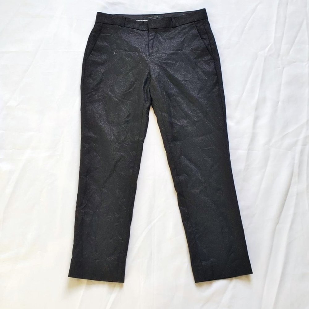 Women's BANANA REPUBLIC Avery Black Straight Capri Ankle Dress Pant Sz 4 EUC